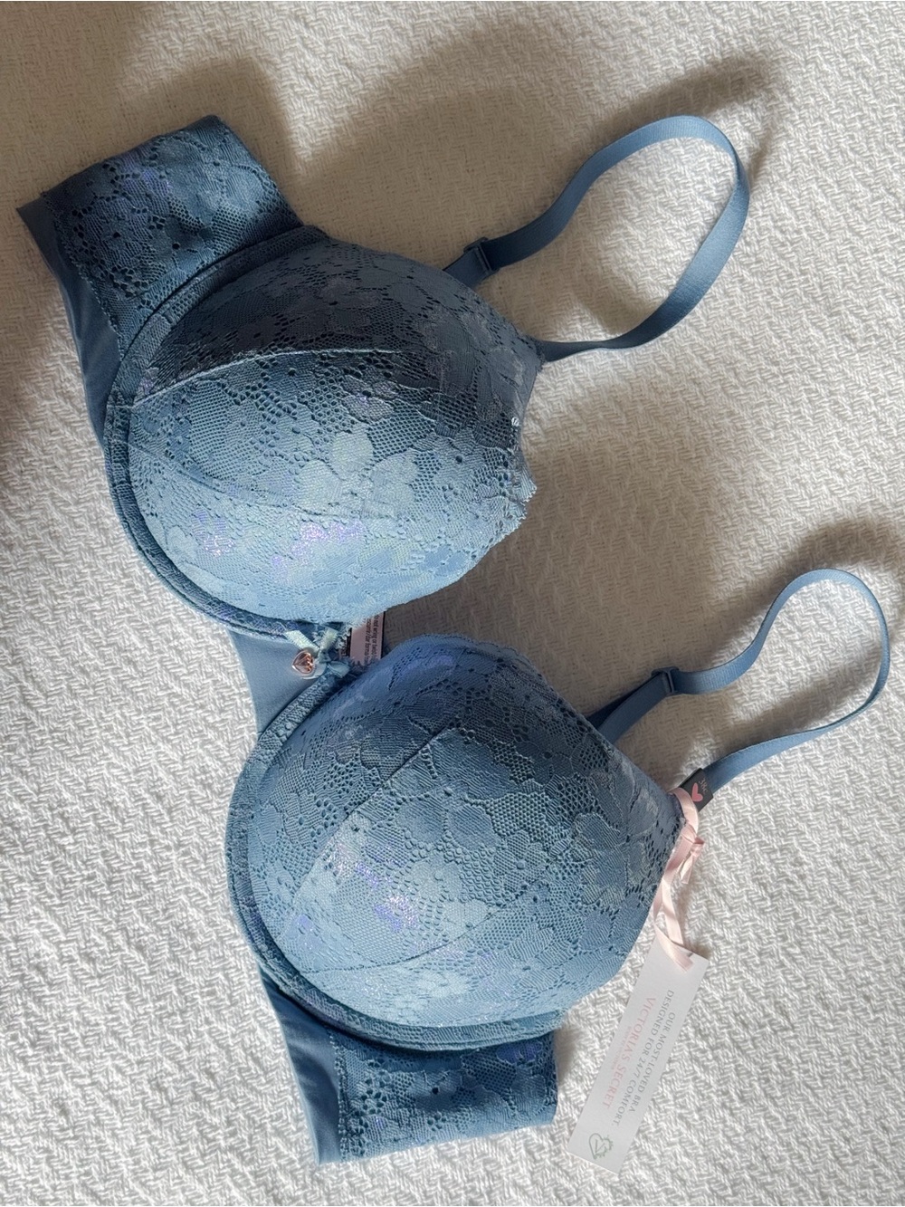 Victoria's Secret Body By Victoria Blue Lace Perfect Shape Underwire Bra NWT